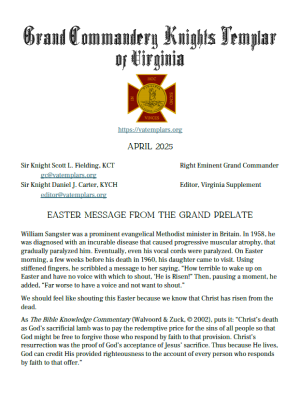 Knight Templar Magazine - VA Insert - April 2025